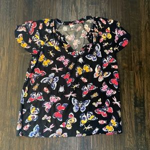 Old navy short sleeve butterfly blouse